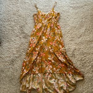 Evereve Mustard Floral Maxi Dress